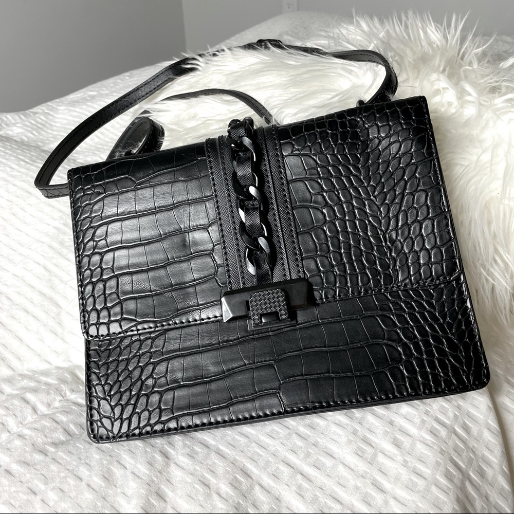 Also Black Snake Skin Shoulder Bag